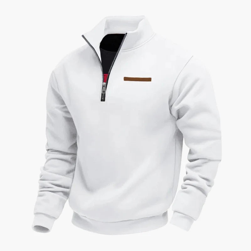 Sweat-shirt homme demi-zip col montant style décontracté pour voyages et loisirs