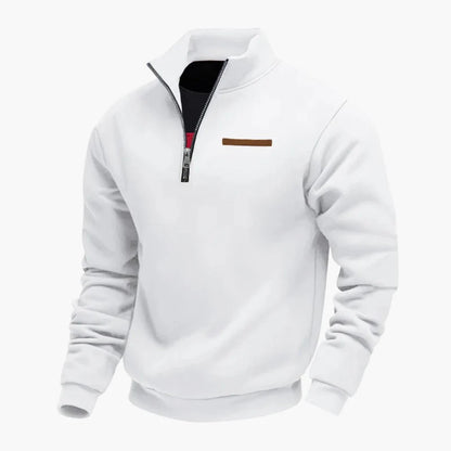 Sweat-shirt homme demi-zip col montant style décontracté pour voyages et loisirs
