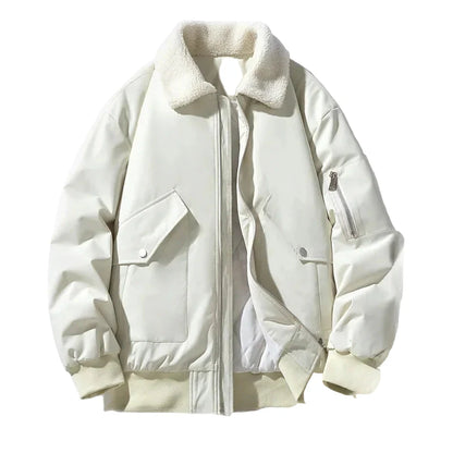 Chaqueta de hombre estilo aviador con cuello sherpa, tendencia invierno cálido
