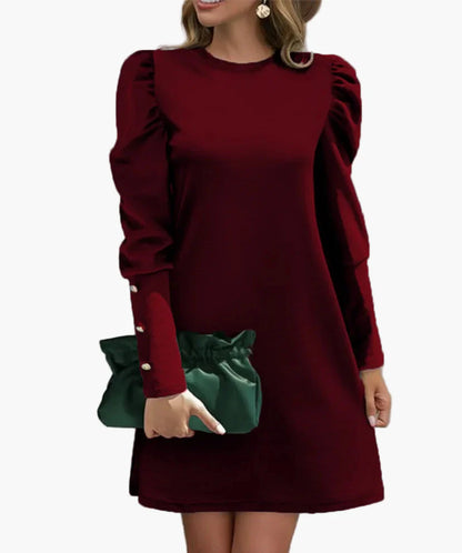 Robe élégante à manches longues bouffantes pour femme – Style chic pour occasions spéciales