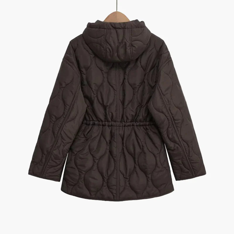 Chaqueta acolchada con capucha para mujer estilo urbano invierno – corte relajado y elegante