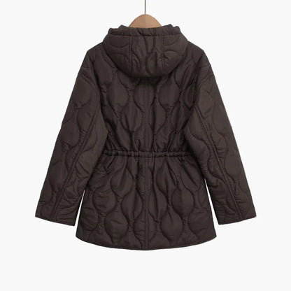Chaqueta acolchada con capucha para mujer estilo urbano invierno – corte relajado y elegante