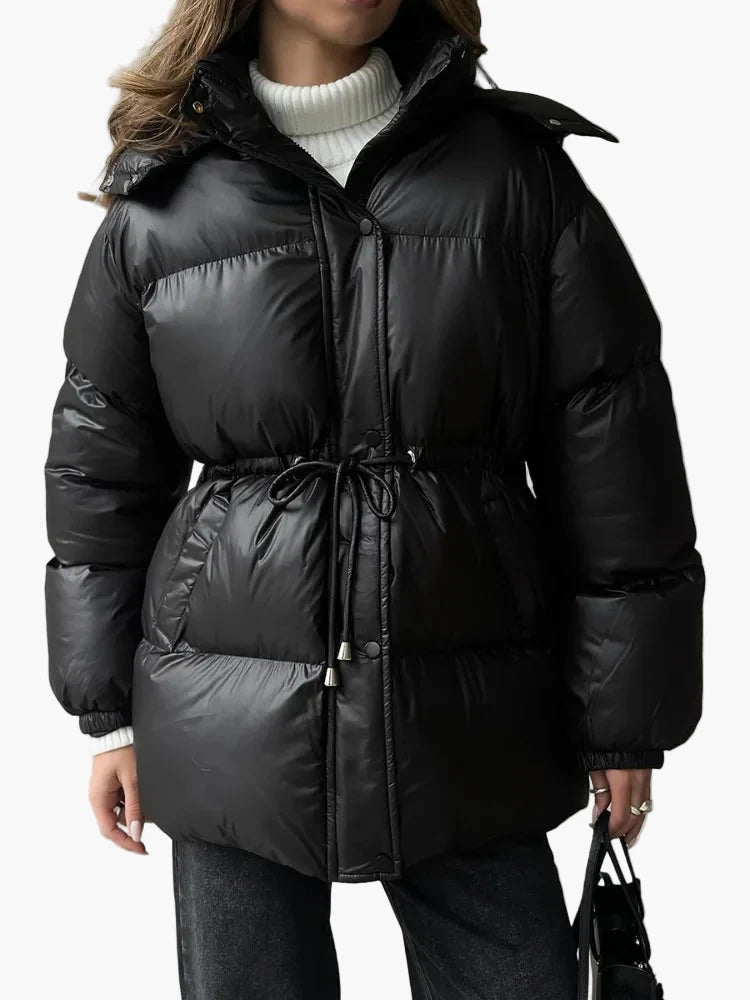 Chaqueta acolchada para mujer corte largo estilo urbano invierno
