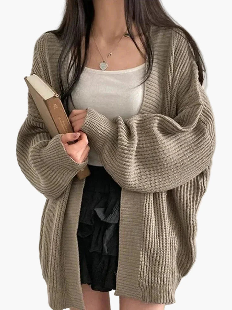 Luźny damski kardigan w stylu casual, modny na co dzień