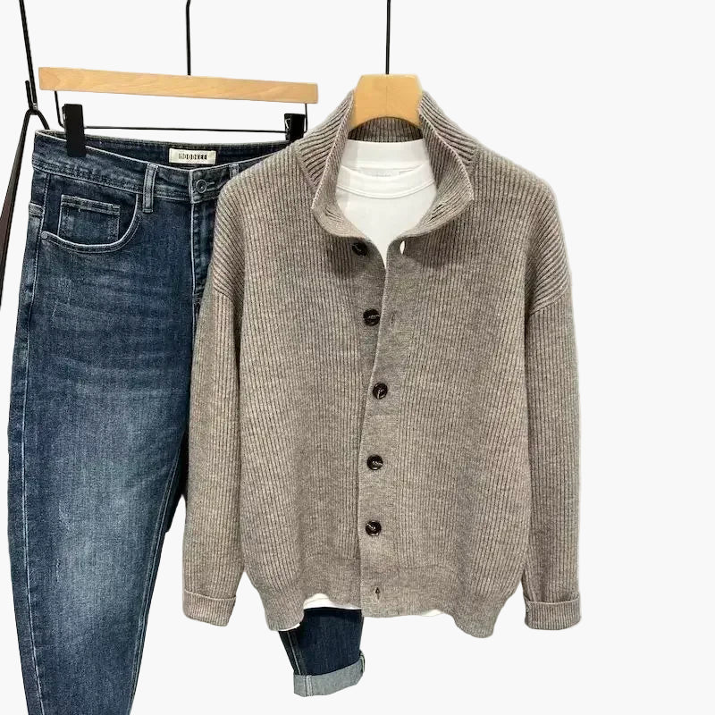 Cardigan con zip stile casual da uomo – Look urbano elegante e versatile