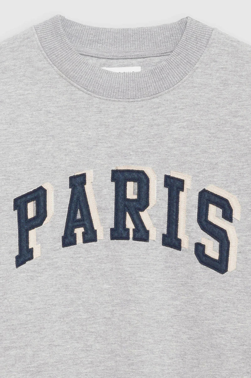 Sweatshirt til kvinder med rund hals og print i grå, bordeaux, sort eller hvid