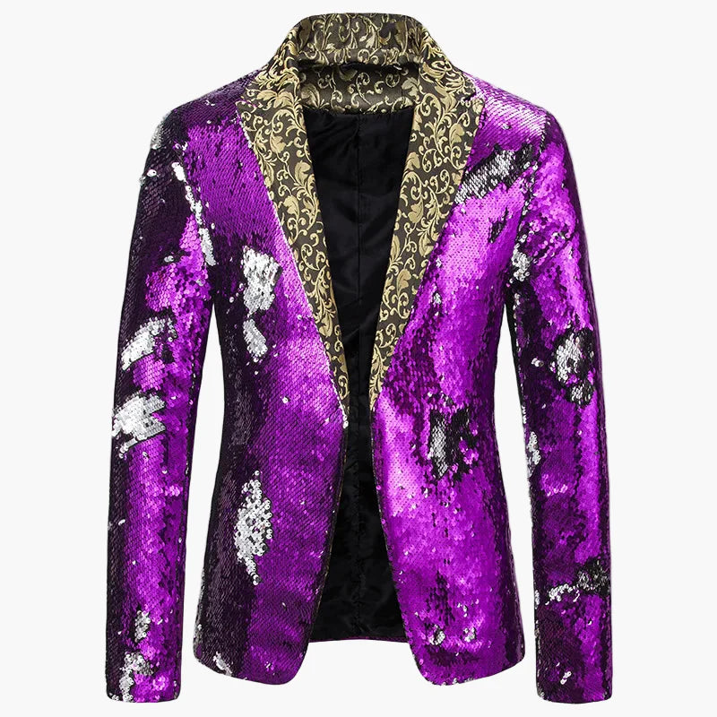 Men's luxury style sequin evening jacket for festive events and shows