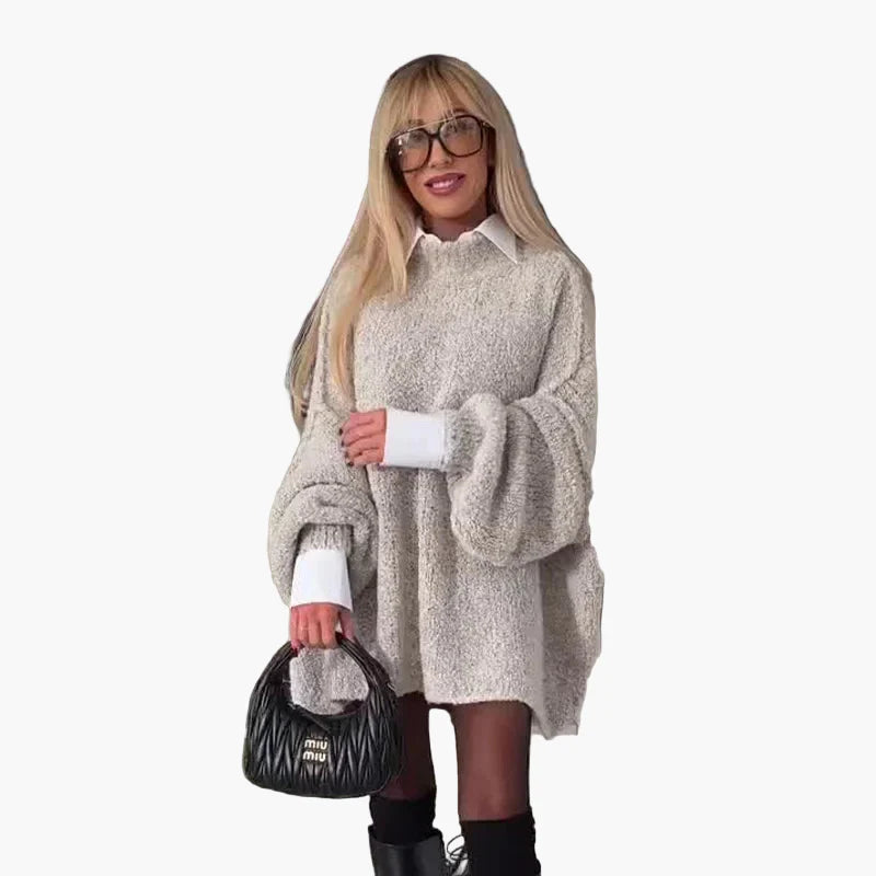 Vestido suéter amplio estilo casual para mujer – Look chic y cómodo