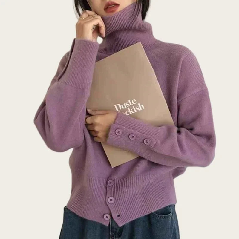 Avslappnad polotröja för dam – elegant oversize-stil för höst och vinter