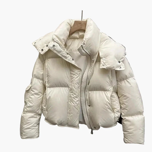 Chaqueta acolchada corta gruesa para mujer estilo urbano invierno