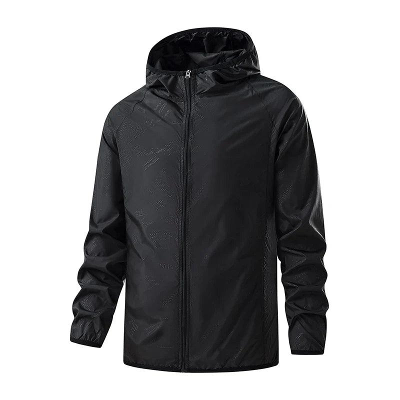 Chaqueta ligera unisex con capucha y cierre de cremallera, impermeable, transpirable y cortavientos
