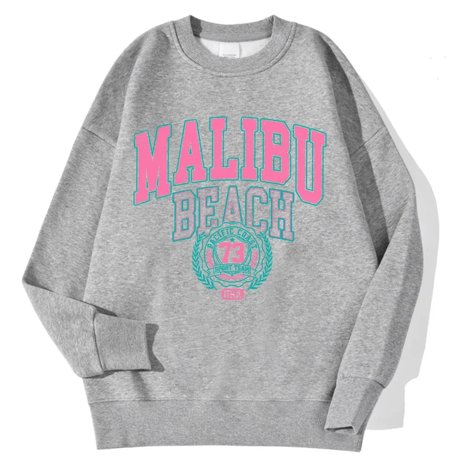 Unisex rundhalsad sweatshirt med bokstavstryck i ledig stil
