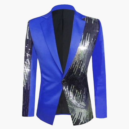 Chaqueta de noche para hombre estilo cabaret chic con lentejuelas – Ideal para fiesta, espectáculo y evento