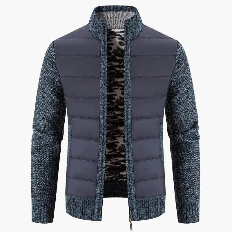 Men's casual urban style long-sleeve jacket with zipper closure