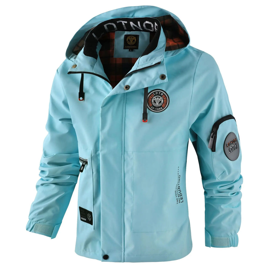 Veste à capuche homme coupe-vent et imperméable avec multiples poches