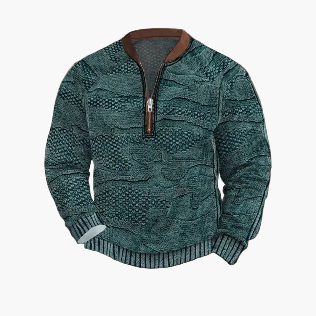Sweat-shirt homme demi-zip style urbain tendance pour printemps et automne