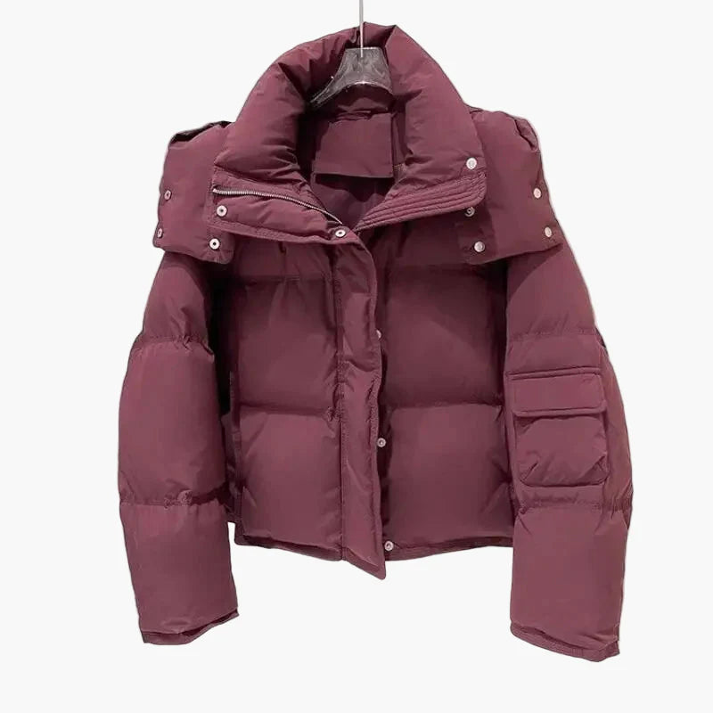 Chaqueta acolchada corta gruesa para mujer estilo urbano invierno