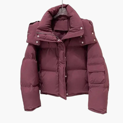 Chaqueta acolchada corta gruesa para mujer estilo urbano invierno