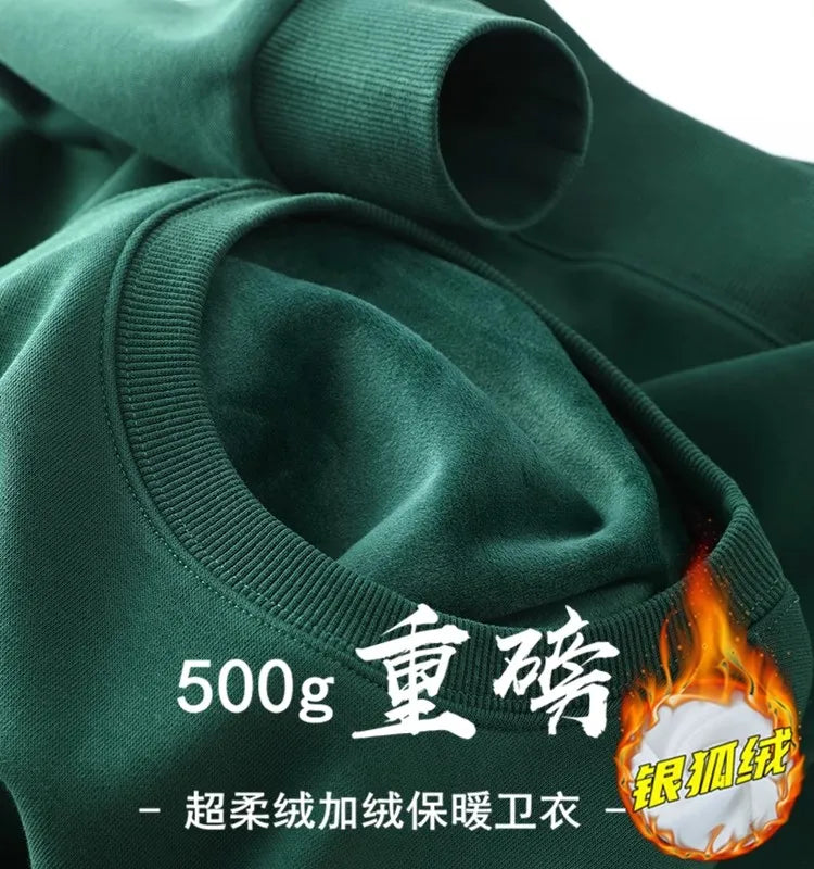 Herren-Sweatshirt mit Rundhalsausschnitt, Fleece-Futter und langen Ärmeln