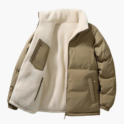Chaqueta acolchada para hombre estilo urbano corte holgado con forro cálido
