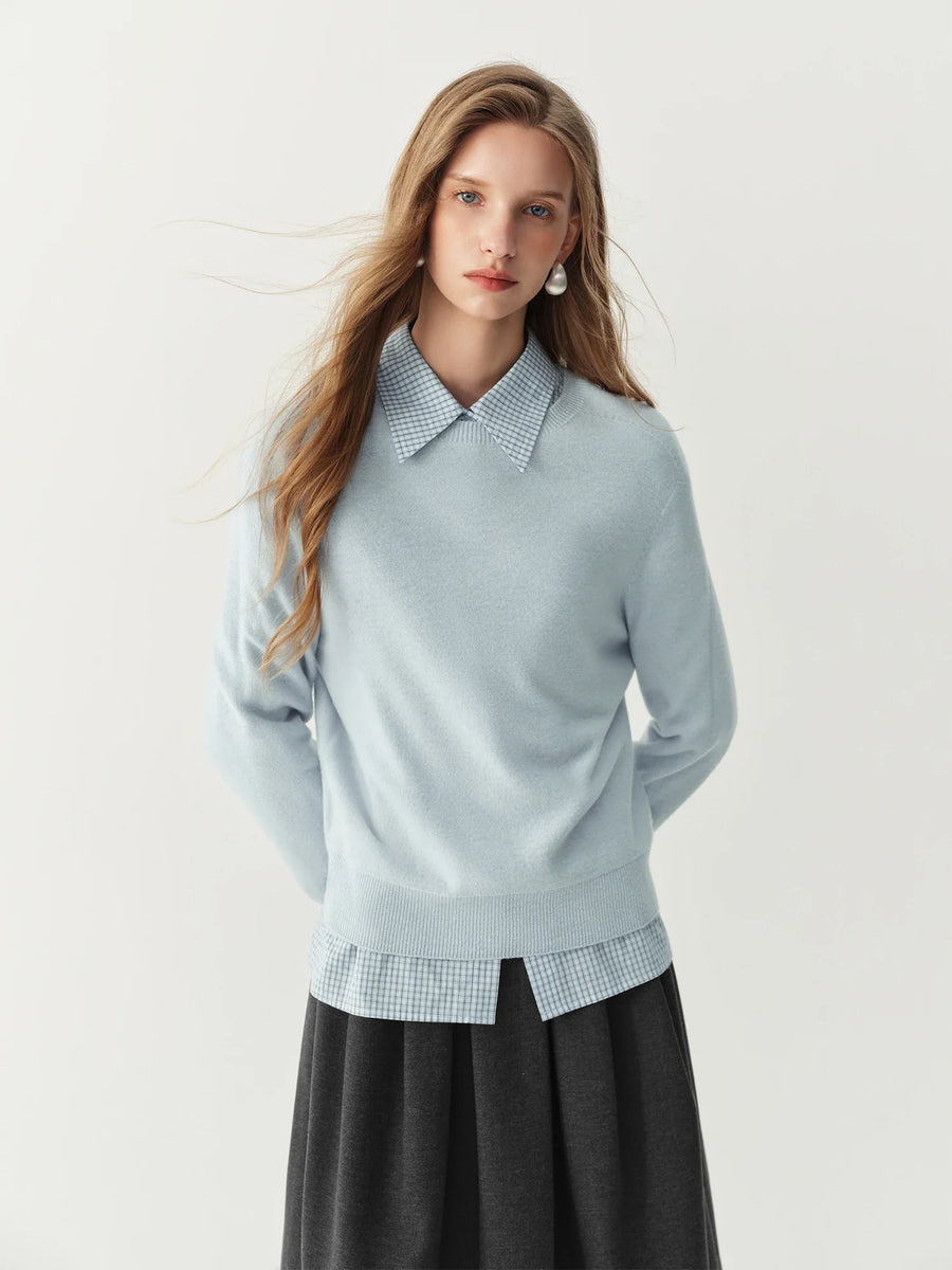 Maglione da donna morbido con collo rotondo e maniche lunghe, disponibile in diversi colori