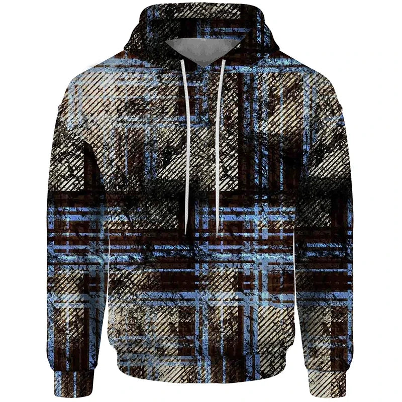 Sudadera con capucha estampada de patchwork con motivos geométricos y florales rojos y beige