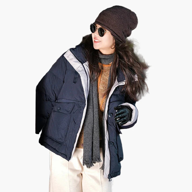 Doudoune Femme Style Urbain Hiver Décontracté Chaud pour Extérieur