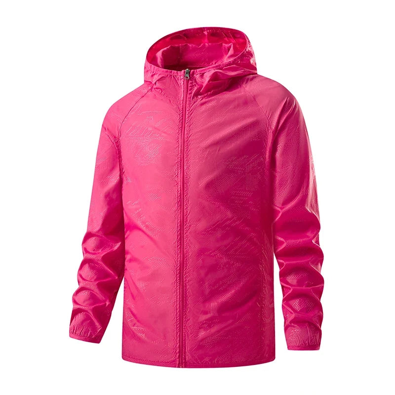 Chaqueta ligera unisex con capucha y cierre de cremallera, impermeable, transpirable y cortavientos