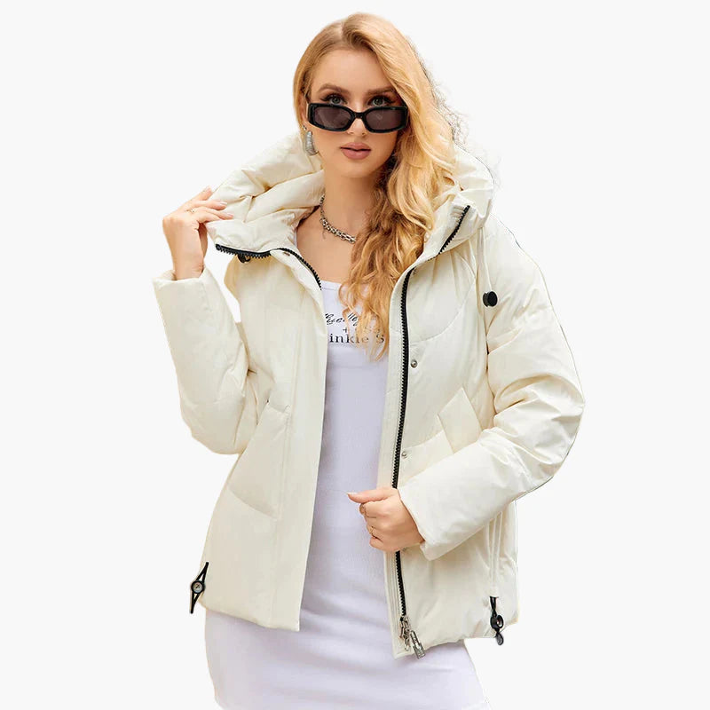 Chaqueta de invierno acolchada con capucha para mujer, estilo urbano y moderno