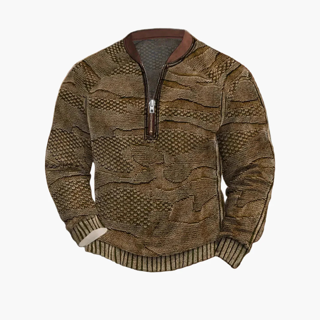 Sweat-shirt homme demi-zip style urbain tendance pour printemps et automne