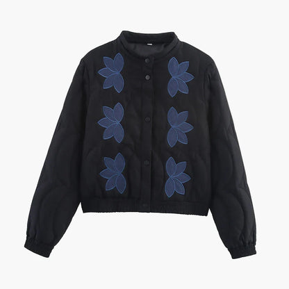 Chaqueta casual para mujer estilo bohemio con flores de moda