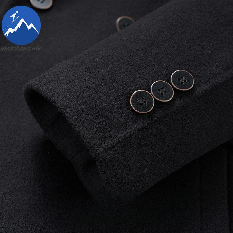 Manteau long élégant homme double boutonnage style urbain – Idéal pour affaires et sorties