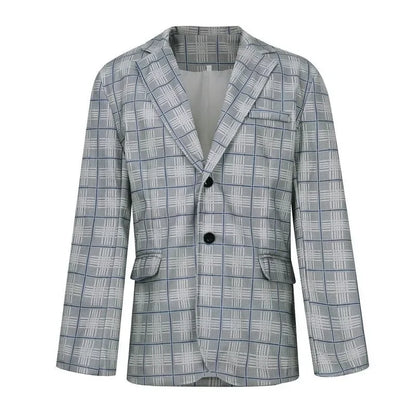 Elegant men's suit jacket with checkered pattern – Business and refined style for office or formal occasions