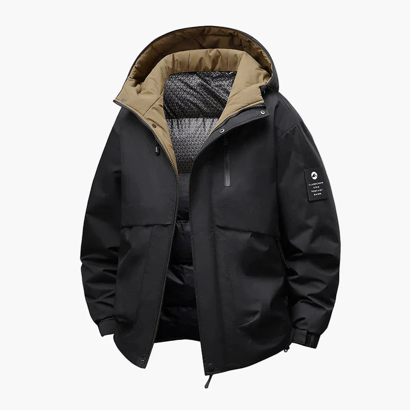 Waterdichte en winddichte casual winterjas voor heren – Stedelijke stijl met afneembare capuchon