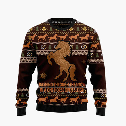 Maglione di Natale originale uomo – Felpa con motivo cavallo umoristico, stile festa e inverno