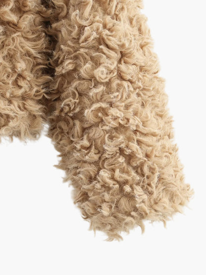 Chaqueta corta para mujer estilo peluche elegante y a la moda para el invierno