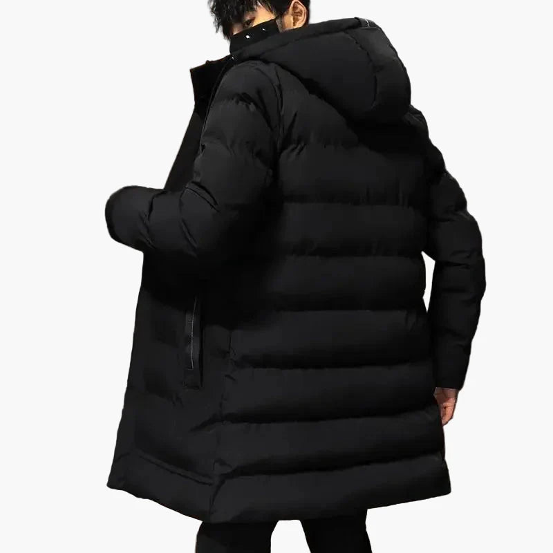 Cappotto invernale uomo stile lungo urbano con cappuccio - Moda casual e calda