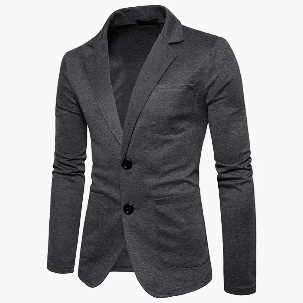Avslappnad herrblazer i modern stil för affärer eller fritid