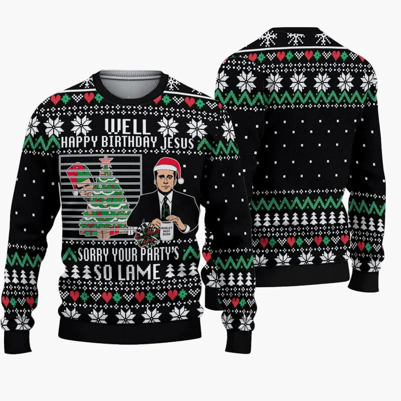 Maglione di Natale Uomo Stile Maglione Brutto – Umorismo Serie TV, Festa di Natale