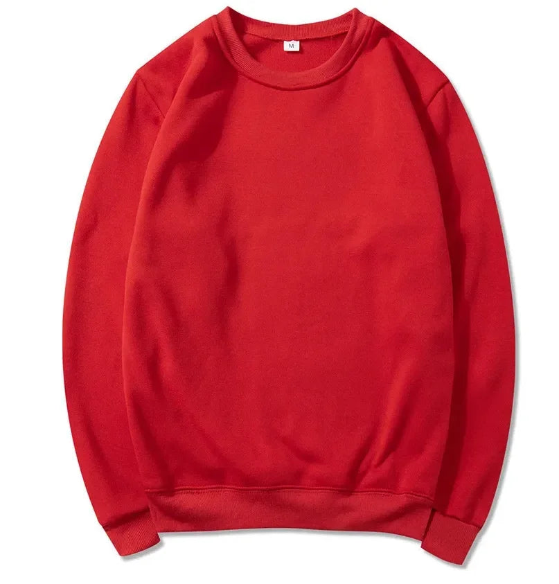 Sweat-shirt Homme Col Rond Manches Longues Uni Couleur Vive