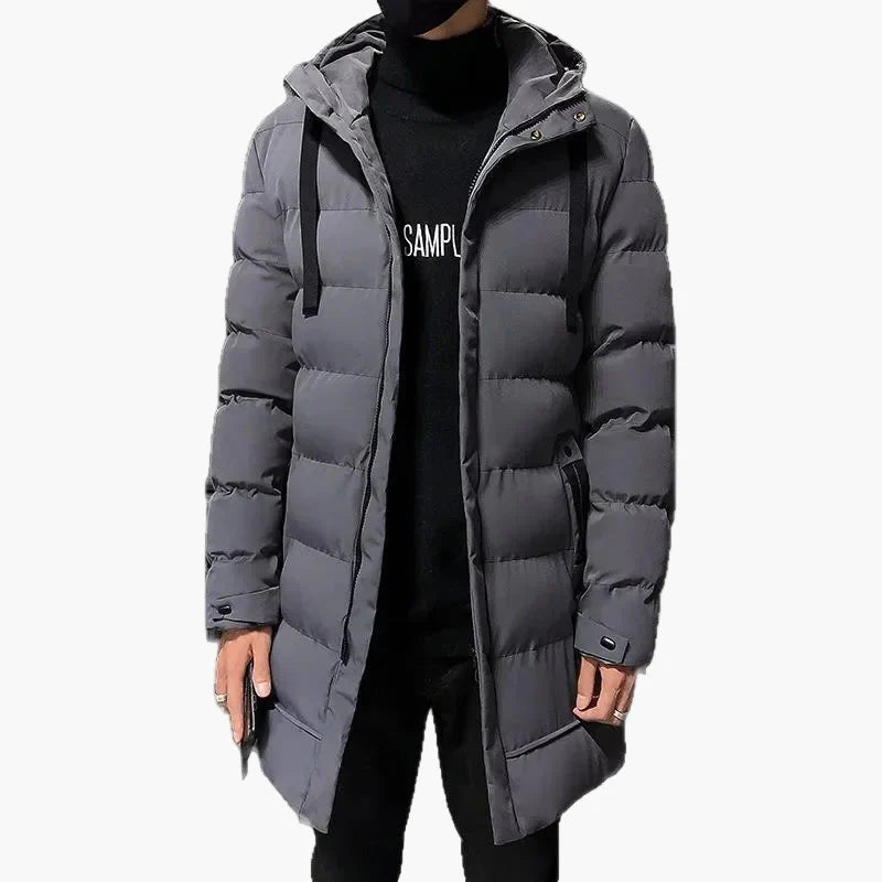 Cappotto invernale uomo stile lungo urbano con cappuccio - Moda casual e calda