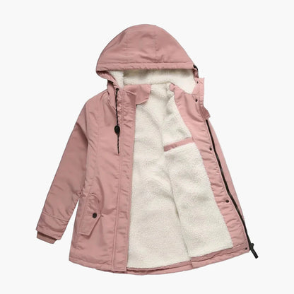 Abrigo de Invierno para Mujer con Capucha Estilo Casual Caliente para Exterior