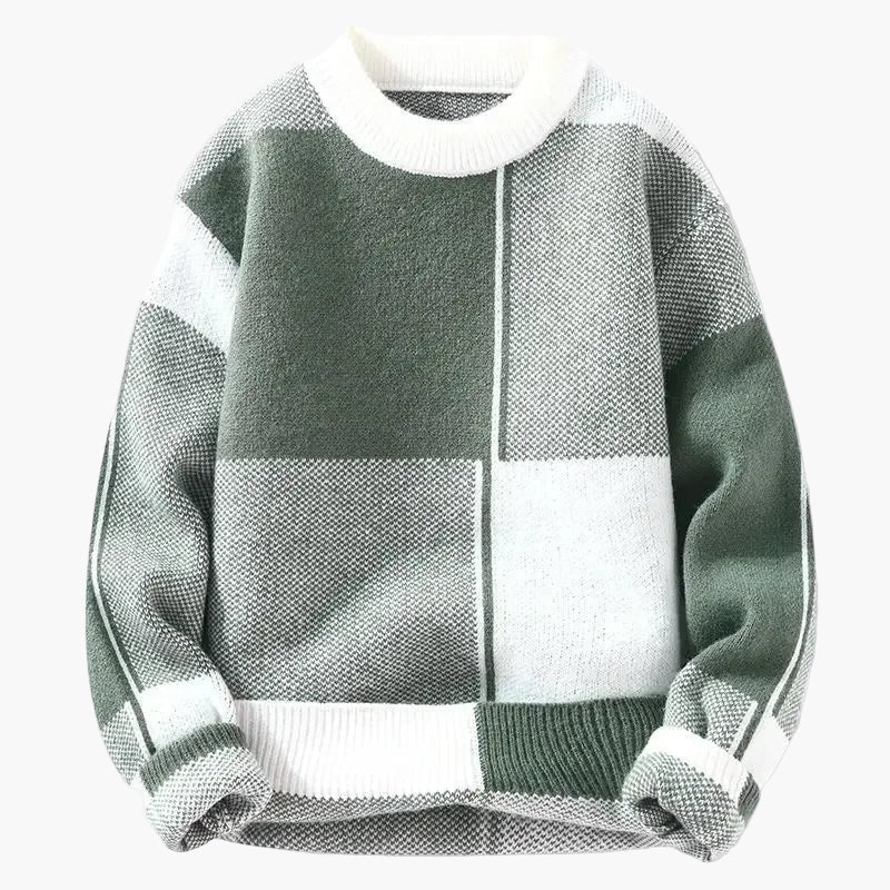 Pull ample à motif géométrique pour homme, style décontracté tendance