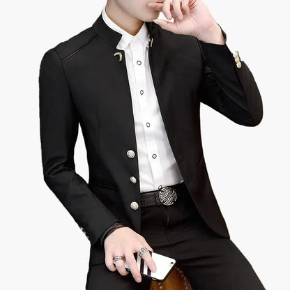 Elegante col Mao jas voor heren, stedelijke chique stijl voor avond en kantoor