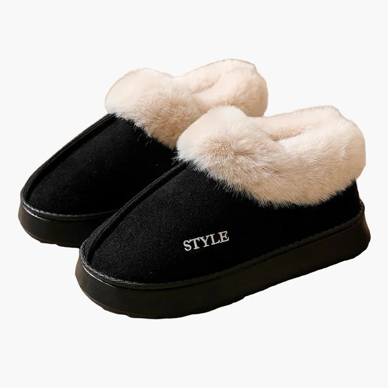 Pantoufles d'intérieur pour femme style bottillon chaud et confortable