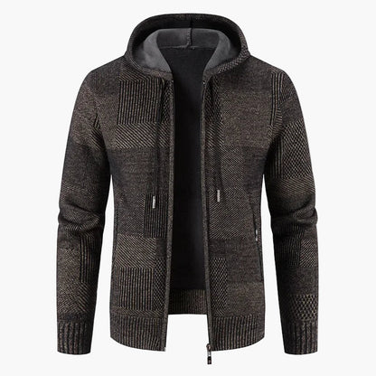 Chaqueta con capucha con cremallera estilo sudadera para hombre – Elegancia casual de invierno