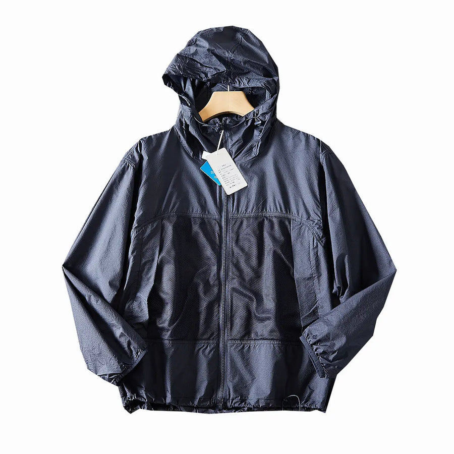Giacca leggera unisex con cappuccio e inserti traspiranti