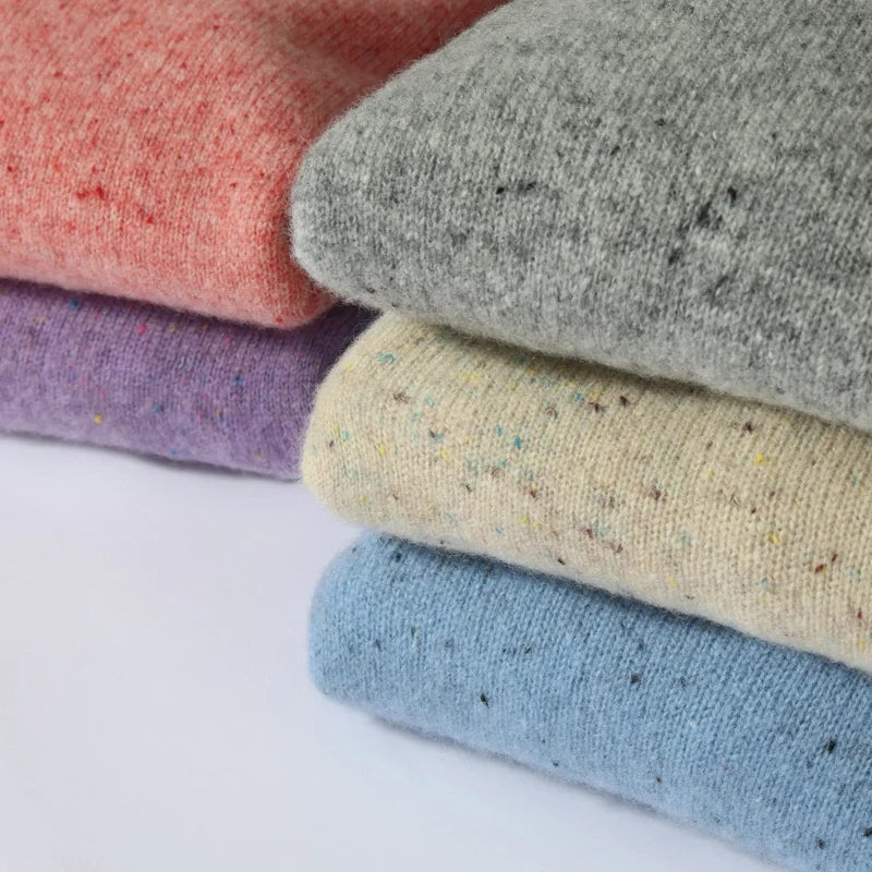Maglione maculato a maniche lunghe con collo rotondo da uomo o da donna