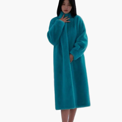 Manteau long femme style cocoon élégant pour hiver, coupe ample, idéal pour un look décontracté chic