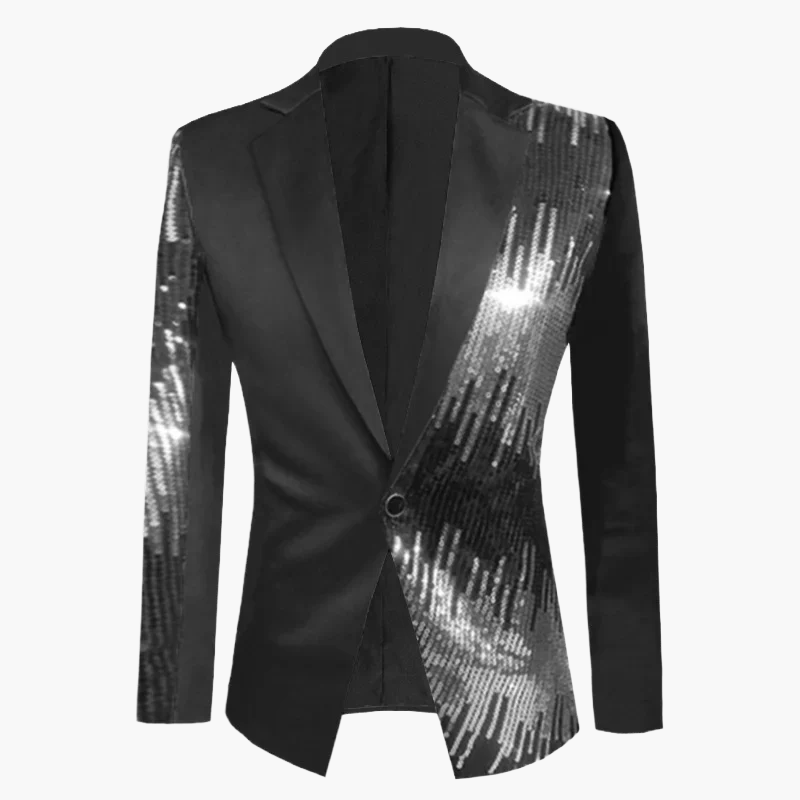 Chaqueta de noche para hombre estilo cabaret chic con lentejuelas – Ideal para fiesta, espectáculo y evento